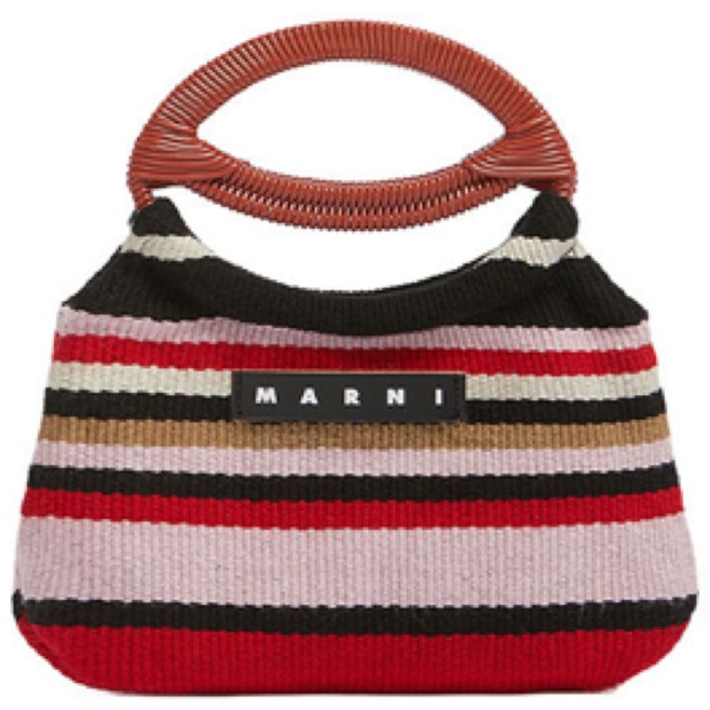 Marni Multicolor Striped Knit Shoulder Bag